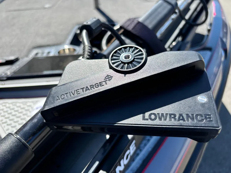 Slide: The Image of Lowrance ActiveTarget sonar on 2023 Ranger Z521R boat, close-up view. - 5