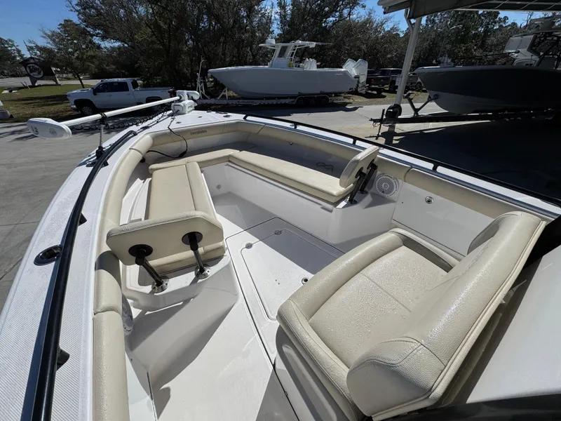 Slide: The Image of 2017 Everglades 273 Center Console boat with spacious seating and sleek design. - 30