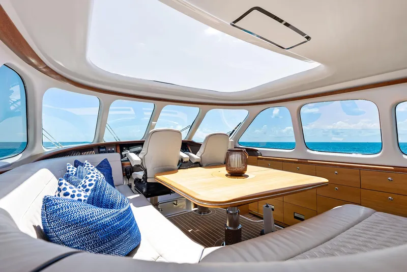 Slide: The Image of Luxurious interior of 2019 Zeelander 55 yacht with ocean view and elegant seating. - 32