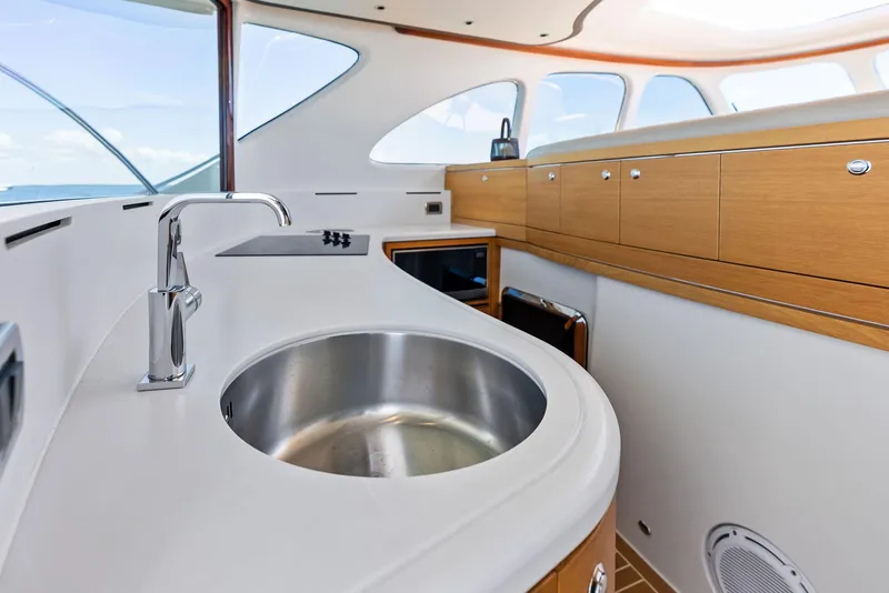 Slide: The Image of Luxurious interior of 2019 Zeelander 55 yacht featuring modern kitchen with sleek design. - 36