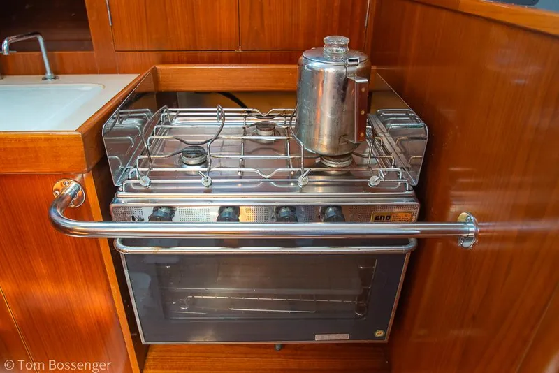 Slide: The Image of Stainless steel stove and kettle in Beneteau Oceanis 35.1 yacht kitchen, 1995 model. - 11