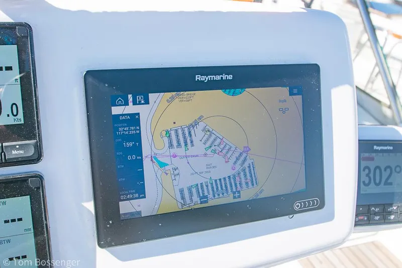 Slide: The Image of Raymarine navigation display on a 1995 Beneteau Oceanis 35.1 sailboat. - 31