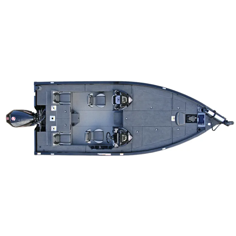 Slide: The Image of 2025 Lund 2075 Pro-V Bass XS boat, top view, showcasing seating and deck layout. - 44