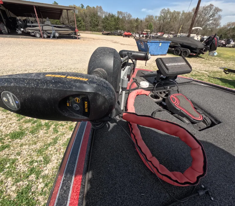 Slide: The Image of 2019 Nitro Z19 boat with trolling motor and fishing equipment on deck. - 4