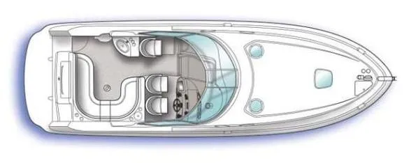 Slide: The Image of Top view layout of a 2004 Sea Ray 340 Sundancer boat. - 20