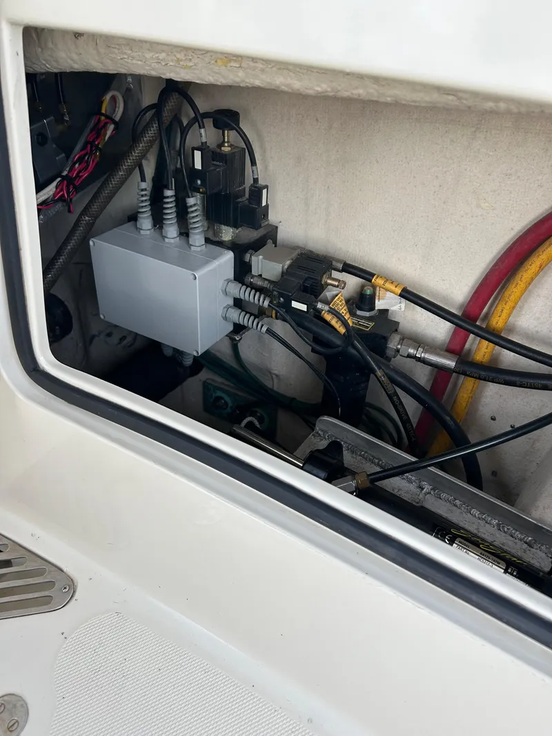 Slide: The Image of Electrical components inside a 2001 Hinckley Classic 36 Picnic Boat. - 13