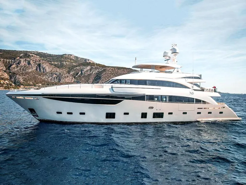 Slide: The Image of Luxurious 2026 yacht by 33rd Strike Group, model1123, cruising near scenic coastline. - 11