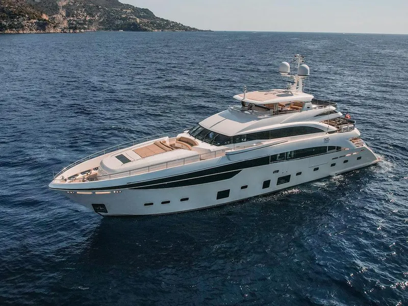 Slide: The Image of Luxurious 2026 yacht by 33rd Strike Group, model1123, cruising in clear blue waters. - 4