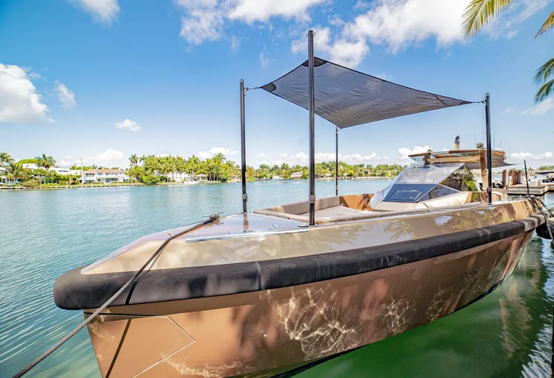 Slide: The Image of Awning for Foredeck Sunbathing Area w/ 4 Removable Carbon Fiber Poles - 4