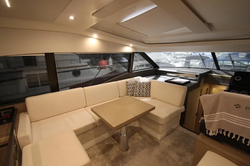 Slide: The Image of Luxurious interior of 2019 Prestige 460S yacht with elegant seating and modern design. - 33