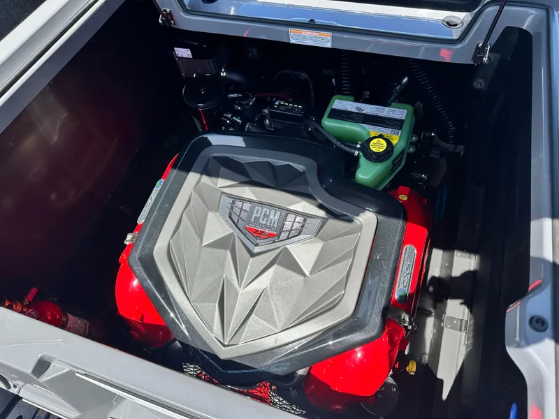 Slide: The Image of 2025 Nautique Super Air Nautique G25 engine compartment with powerful PCM engine. - 27