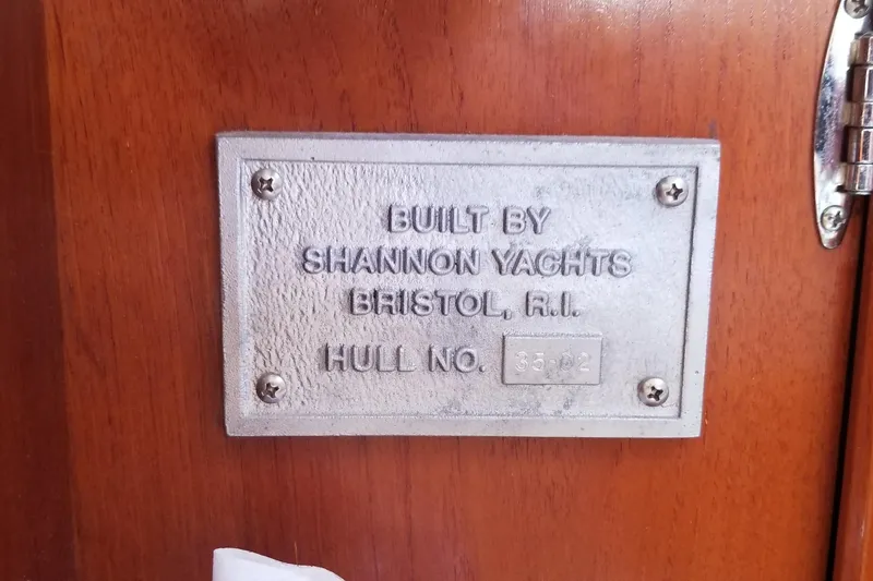 Slide: The Image of Plaque on 2005 Shannon Shoalsailer, built by Shannon Yachts, Bristol, R.I., showing hull number. - 30