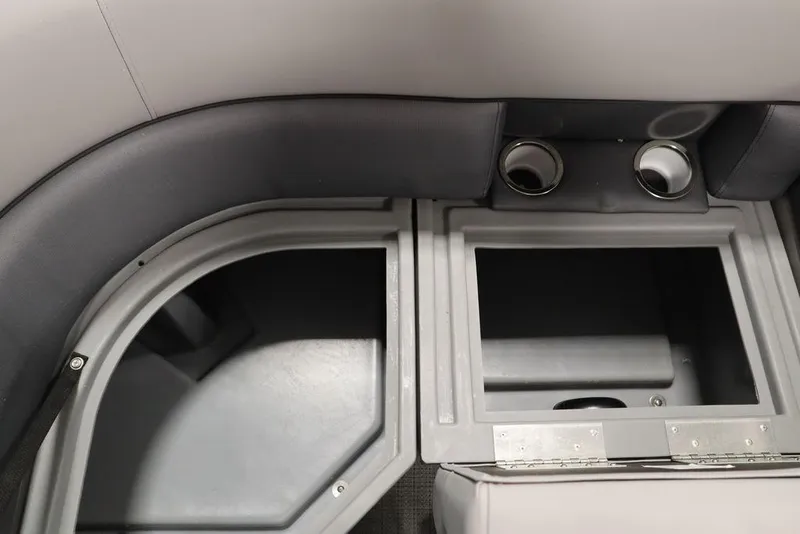 Slide: The Image of 2025 Bentley Pontoons 200 CRUISE interior storage compartments and cup holders. - 17