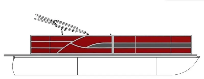 Slide: The Image of 2025 Bentley Pontoons 200 CRUISE, red and gray design, side view illustration. - 38