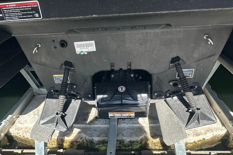 Slide: The Image of 2022 Sea-Doo Switch Cruise 18 rear view showing propulsion system and components. - 11