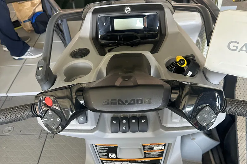 Slide: The Image of 2022 Sea-Doo Switch Cruise 18 dashboard with controls and display. - 5