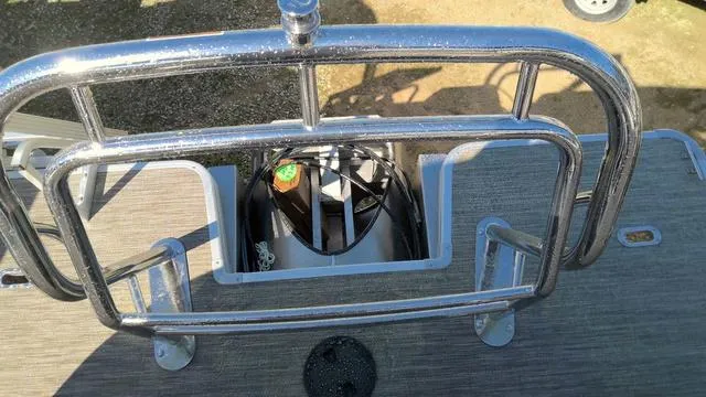 Slide: The Image of 2025 Godfrey Pontoons Sweetwater 2086 SB with 27" Impact Center Tube, rear view detail. - 15