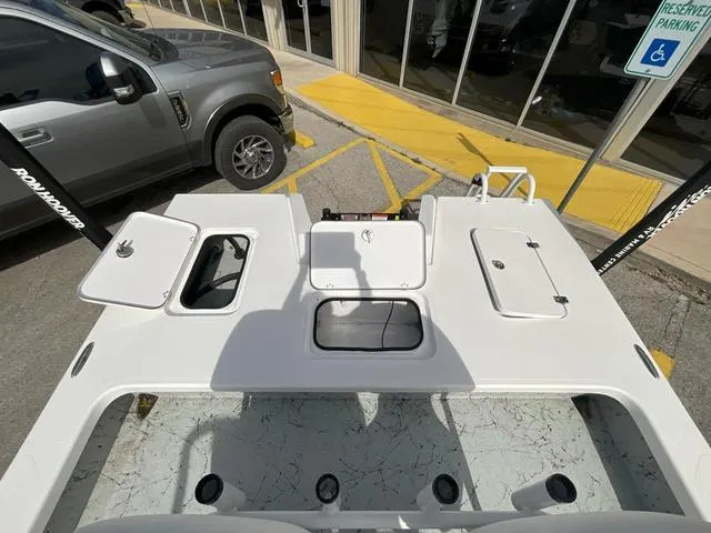 Slide: The Image of 2025 Majek 2206 Illusion boat deck with storage compartments and fishing rod holders. - 13
