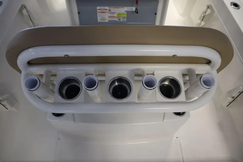 Slide: The Image of Rod holders on 2025 Bayliner 22 CC Trophy boat, featuring sleek design and functionality. - 21