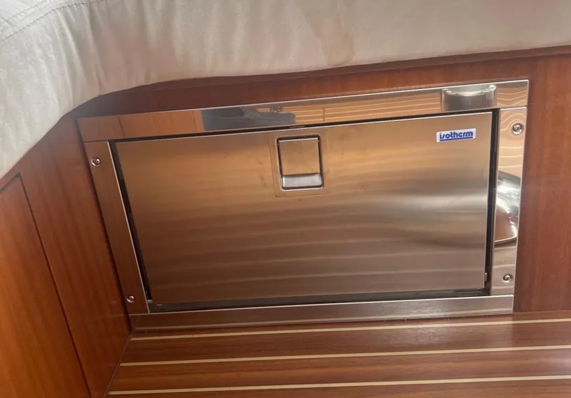 Slide: The Image of Stainless steel cabinet in 2017 Nimbus 365 Coupe interior. - 33