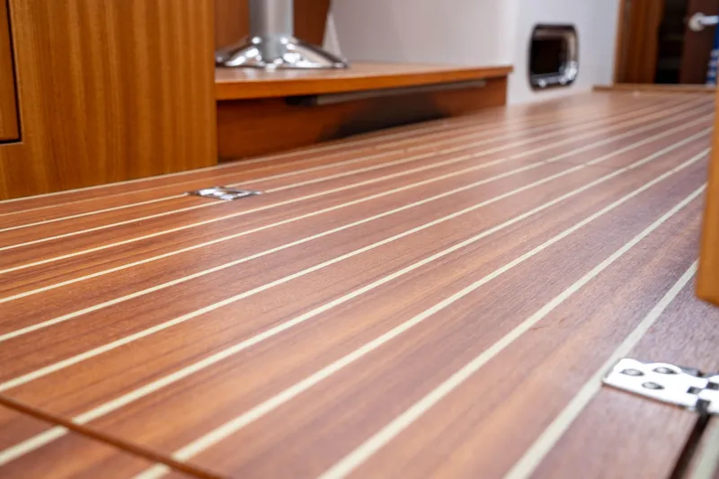 Slide: The Image of Wooden interior of 2017 Nimbus 365 Coupe, featuring sleek, polished surfaces and elegant design. - 35