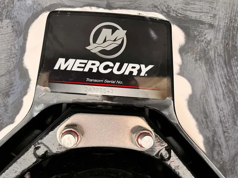 Slide: The Image of Mercury transom serial number plate on a 2014 Regal 35 Sport Coupe. - 15