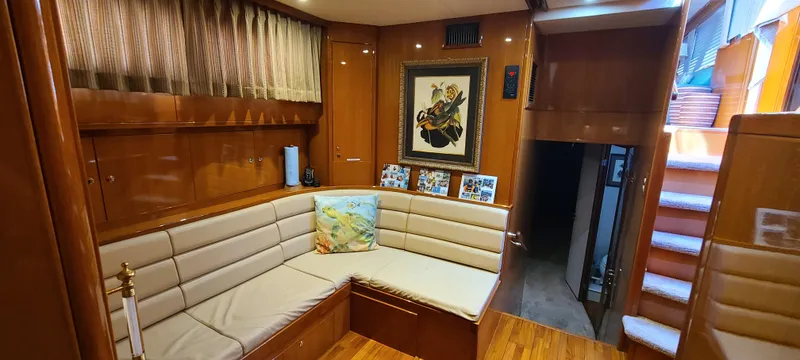 Slide: The Image of Luxurious interior of a 2000 Jefferson Marquessa 60 MY yacht with elegant seating and decor. - 15