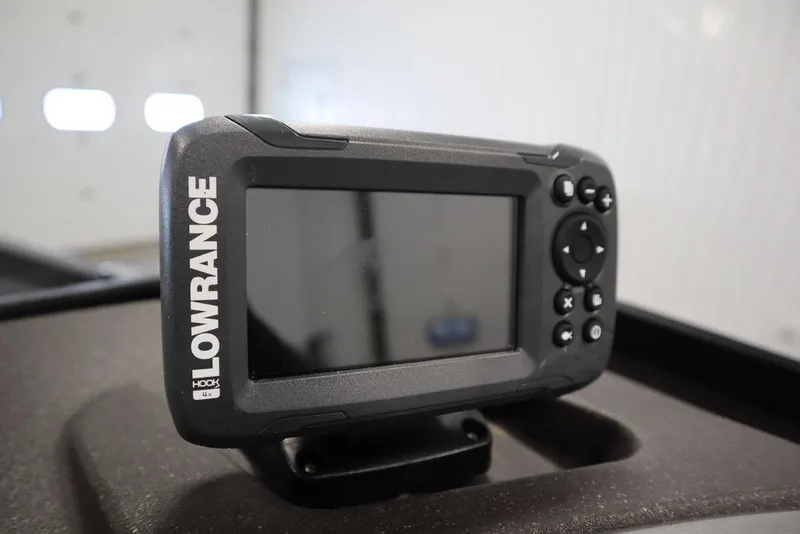 Slide: The Image of Lowrance fish finder on 2023 Tracker V16 Pro Guide WT boat dashboard. - 25