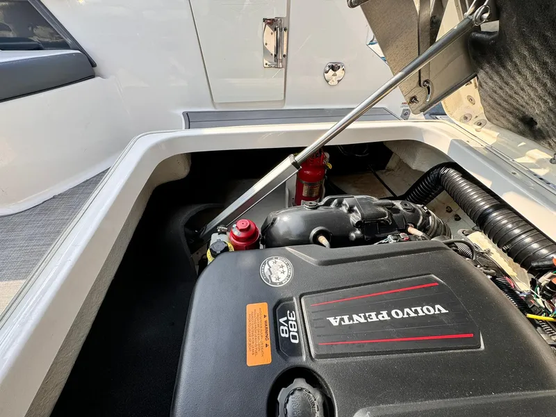 Slide: The Image of Engine compartment of 2021 Chaparral 307 SSX with Volvo Penta V8 engine. - 28