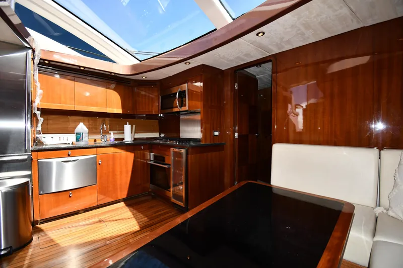 Slide: The Image of Luxurious interior of 2008 Savannah 54 EXPRESS yacht with modern kitchen and skylight. - 34
