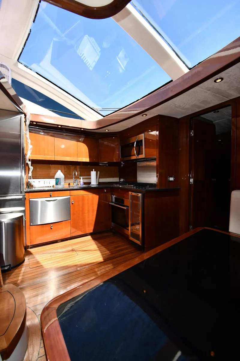 Slide: The Image of Luxurious kitchen interior of 2008 Savannah 54 EXPRESS yacht with skylight and modern amenities. - 35