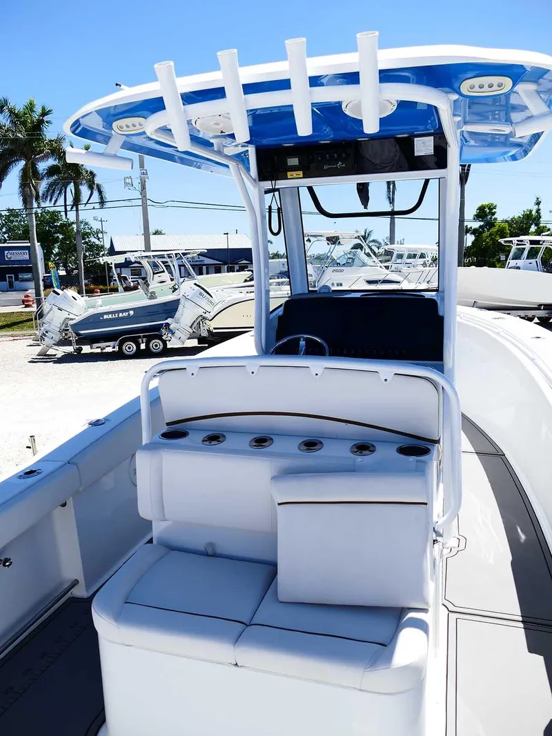 Slide: The Image of 2021 Sea Hunt Gamefish 27 with Coffin Box, featuring sleek design and spacious seating. - 10