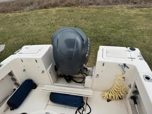 Slide: The Image of 2005 Grady-White Fisherman 222 boat with Yamaha outboard motor, viewed from the rear deck. - 5