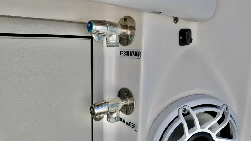 Slide: The Image of Fresh and raw water outlets on 2025 Sea Fox 368 Commander boat. - 34