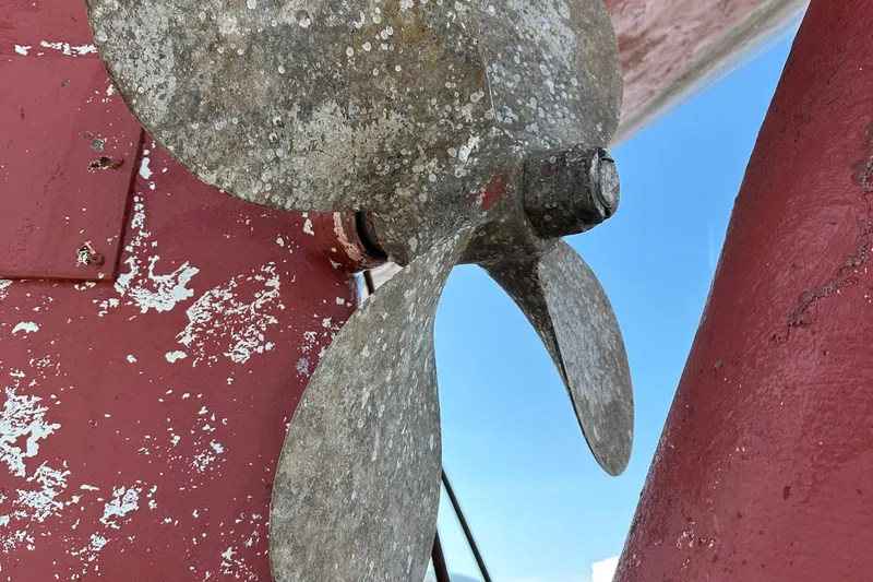 Slide: The Image of Close-up of a weathered propeller on a 2006 Schooner HARRIS and BISHOP. - 15
