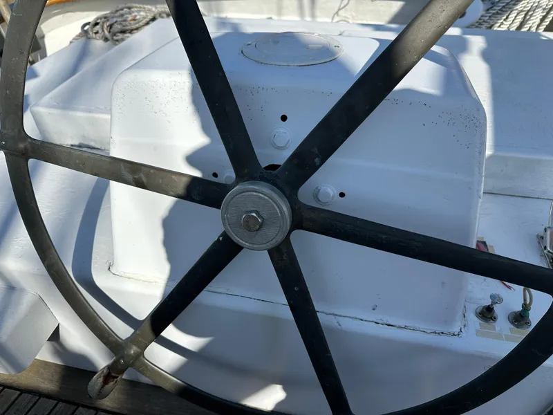 Slide: The Image of Steering wheel of 2006 Schooner HARRIS and BISHOP, close-up view. - 35