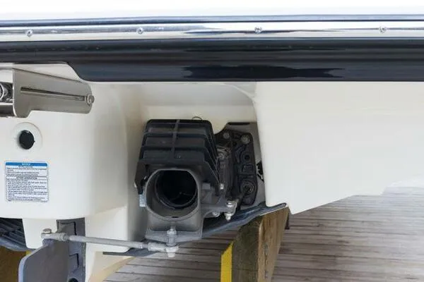 Slide: The Image of 2016 Yamaha Boats 242 Limited S E-Series jet propulsion system close-up. - 11