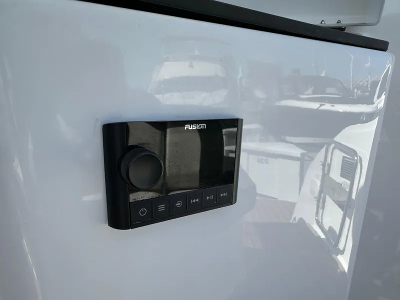 Slide: The Image of Control panel on 2023 Bavaria SR36 yacht, featuring Fusion audio system. - 39