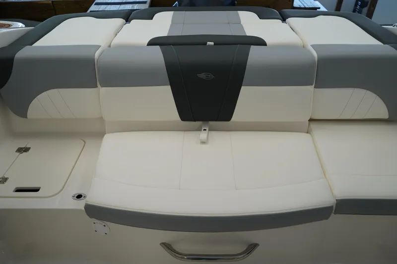 Slide: The Image of 2025 Chaparral 21 SSi OB boat interior with sleek, modern seating design. - 15