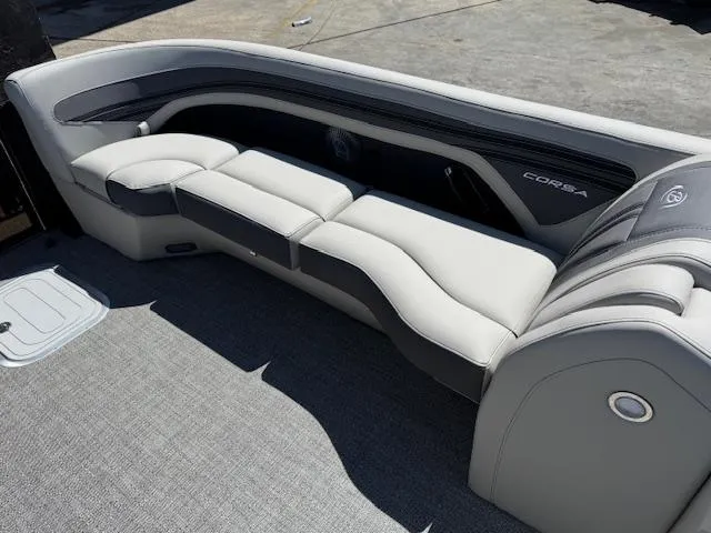 Slide: The Image of Luxurious seating on 2025 Barletta CORSA 25MA boat, featuring sleek design and premium materials. - 18