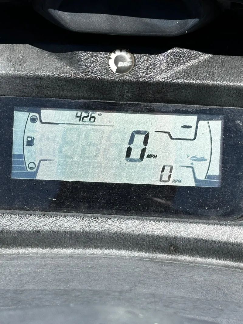 Slide: The Image of Close-up of 2020 Sea-Doo GTI SE 130 dashboard displaying 0 mph speed. - 4