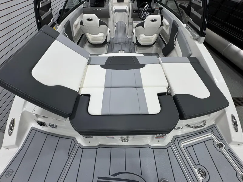 Slide: The Image of 2025 Chaparral 21 SSi boat interior with sleek seating and modern design. - 7