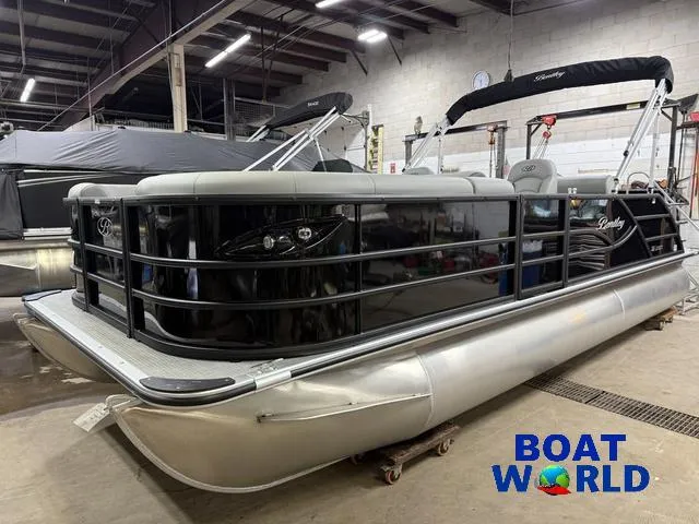 Slide: The Image of 2025 Bentley Pontoons Legacy 220 Swingback with Honda 4-Stroke EFI in showroom. - 35
