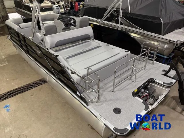 Slide: The Image of 2025 Bentley Pontoons Legacy 220 Swingback with Honda 4-Stroke EFI, showcased at Boat World. - 42