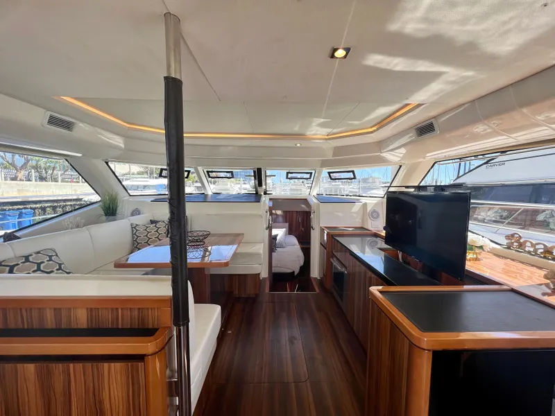 Slide: The Image of Luxurious interior of 2017 Aquila 44 Yacht with elegant wood finishes and modern amenities. - 26