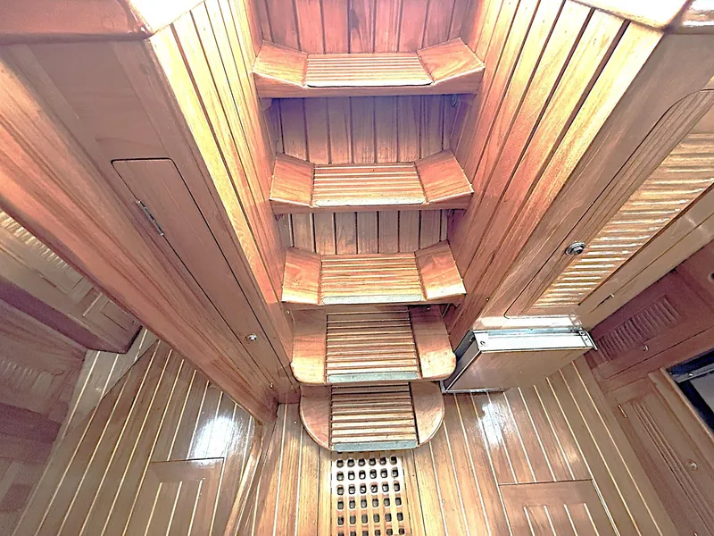 Slide: The Image of Wooden interior stairs of 2000 Cabo Rico Pearl Edition yacht. - 34