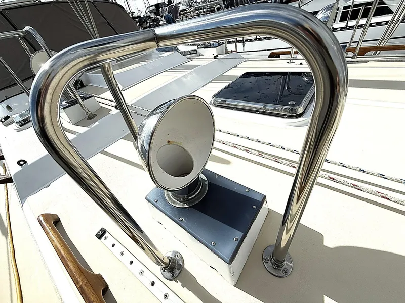 Slide: The Image of Cabo Rico Pearl Edition 2000 yacht deck with polished metal fittings and ventilation. - 40
