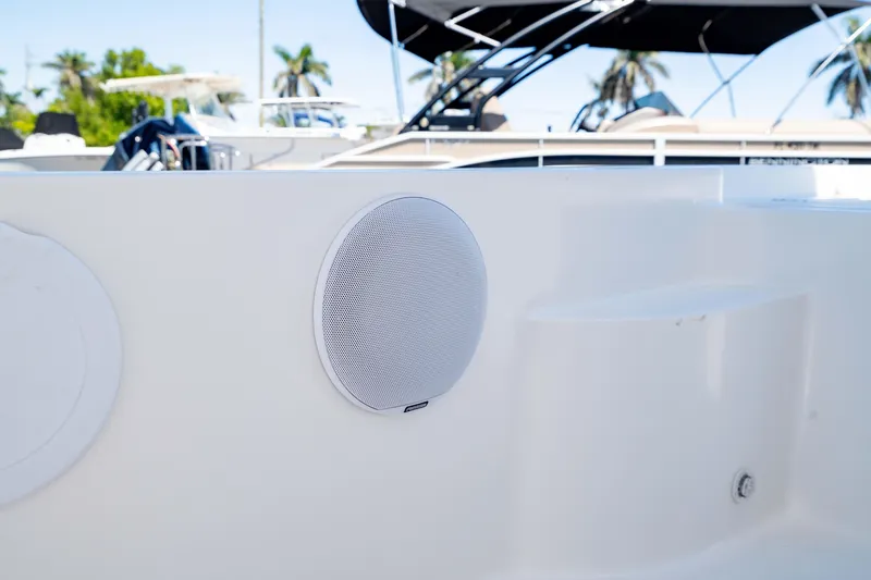 Slide: The Image of Edgewater 240 Inshore 2015 boat interior with speaker detail. - 35