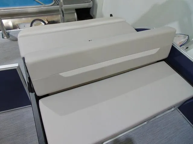 Slide: The Image of 2025 Godfrey Pontoons Sweetwater 2286 SFL Sport Tube seating, beige upholstery, modern design. - 14