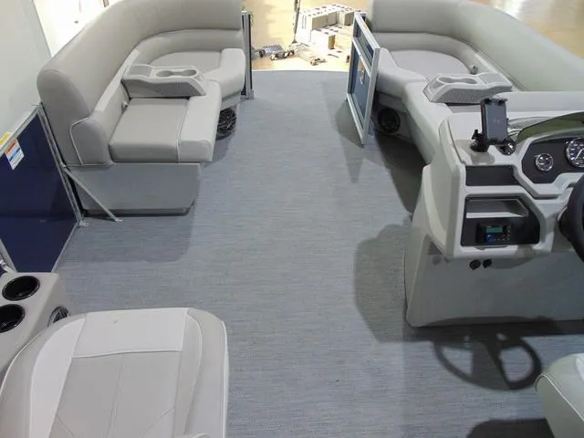 Slide: The Image of Interior of 2025 Godfrey Sweetwater 2286 SFL pontoon boat, featuring spacious seating and modern design. - 7